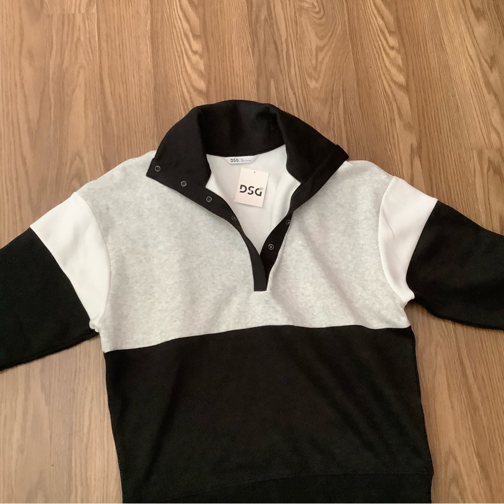 DSG Colorblock Women’s Size M Sweatshirt Snap Mock Neck Cotton Pullover NEW - Picture 8 of 15